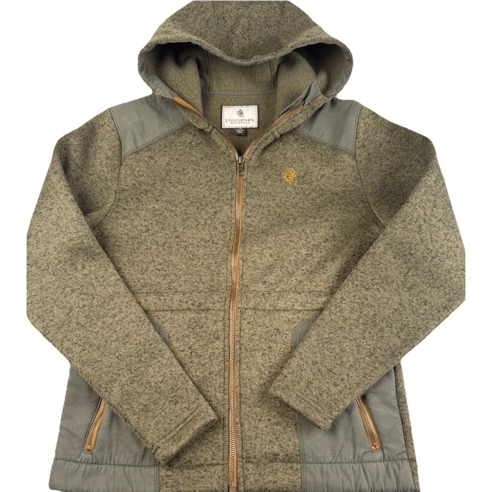 Legendary Whitetails Hooded‎ Fleece Jacket Mens M Green Full Zip Outdoor
